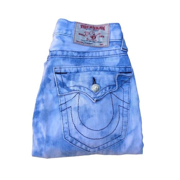 RARE True Religion Jeans Size 31 STRAIGHT Blue - Picture 7 of 10